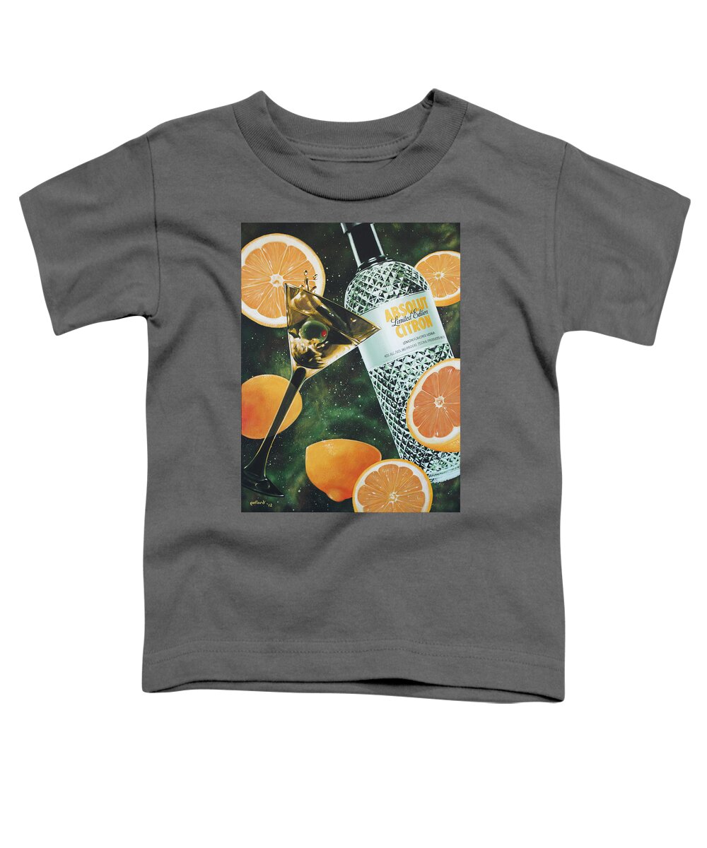 Vodka Toddler T-Shirt featuring the painting Outer Citron by Glenn Pollard