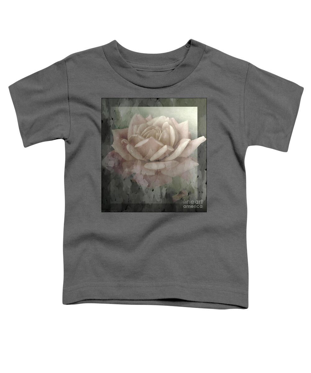  Nature Toddler T-Shirt featuring the photograph Pale Rose Photoart by Debbie Portwood