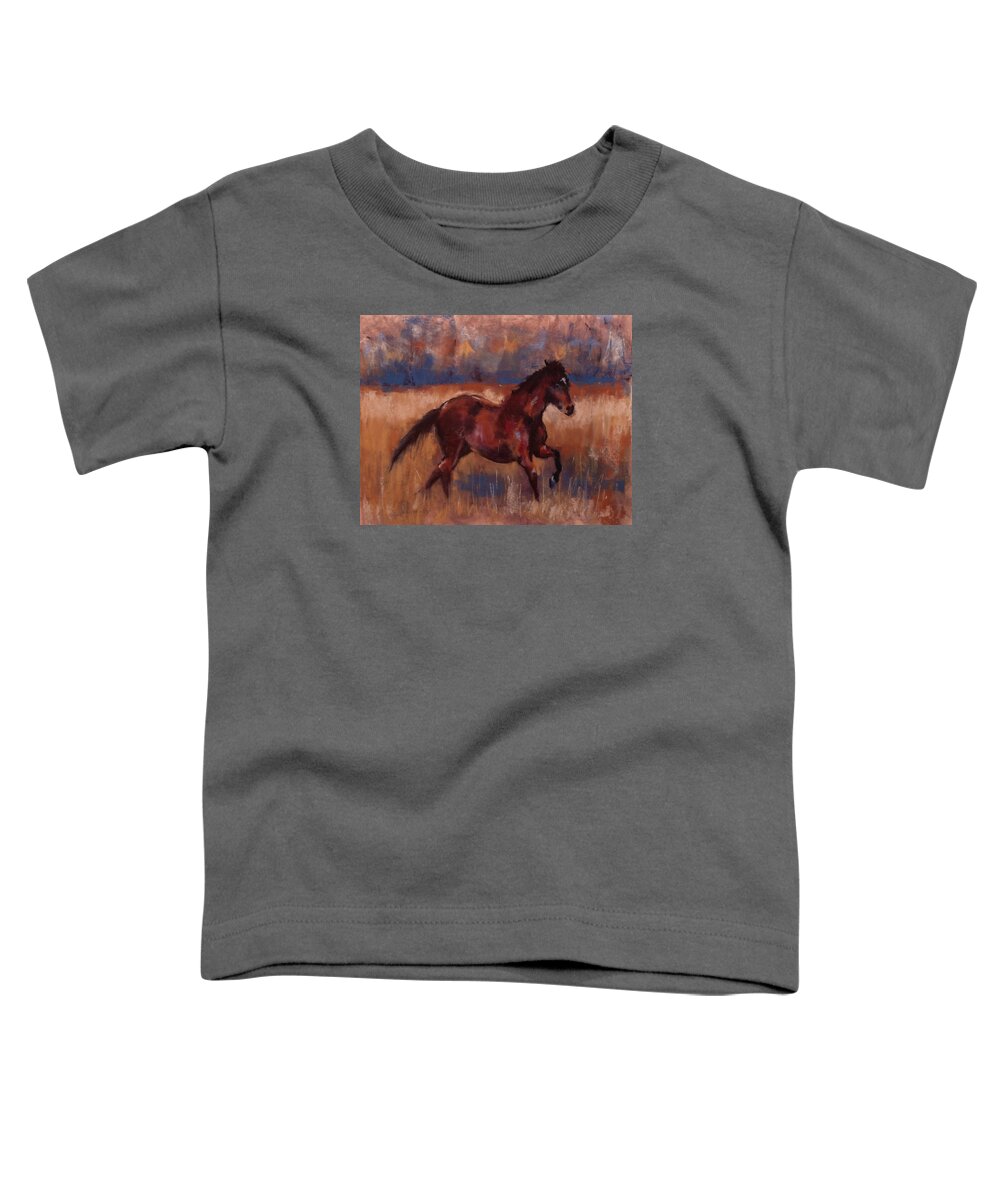 Horse Toddler T-Shirt featuring the painting Payote's Run by Jim Fronapfel