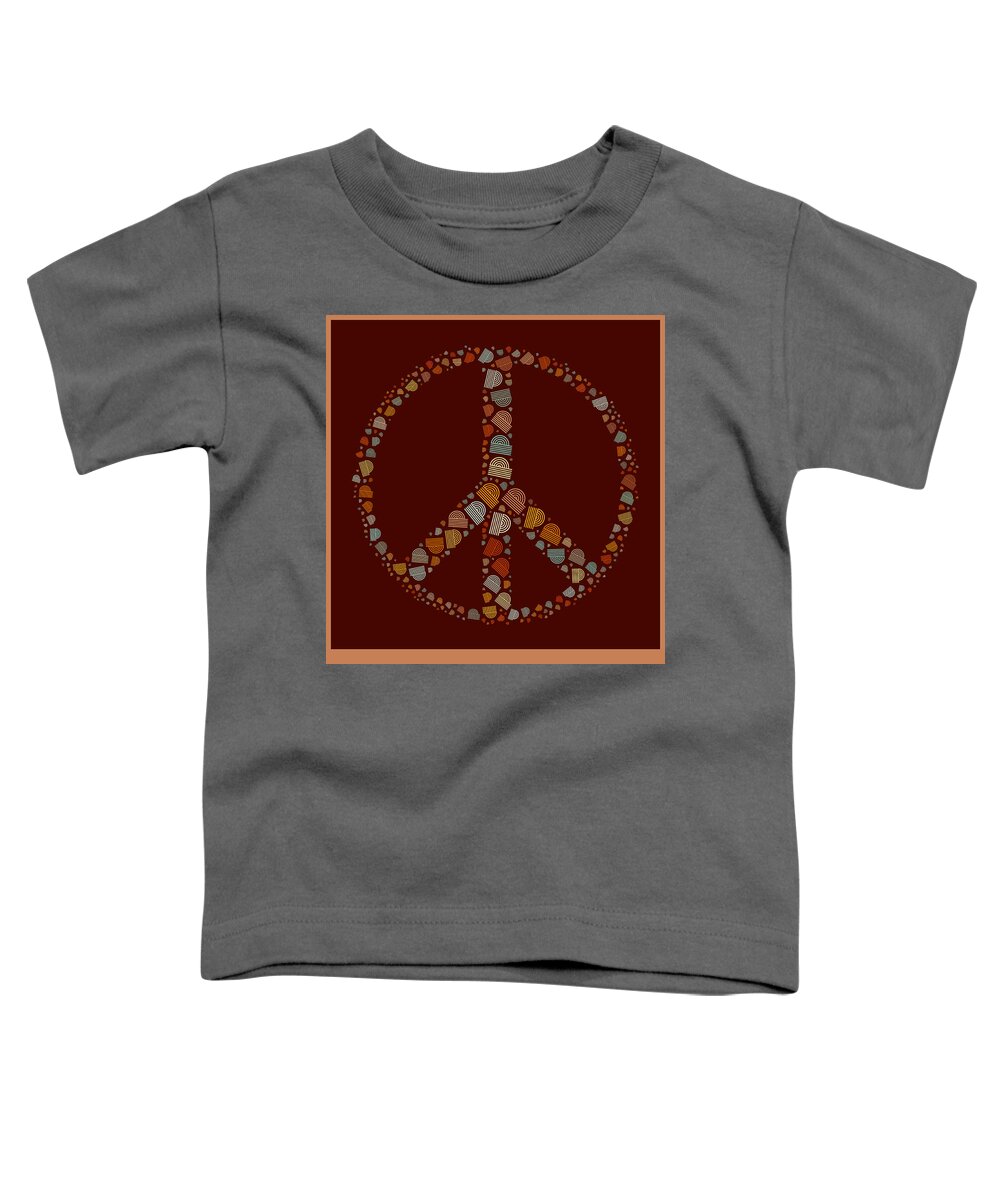 Brown Toddler T-Shirt featuring the digital art Peace Symbol Design - s05d by Variance Collections