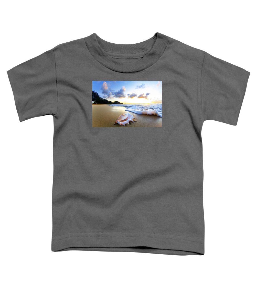 Shell Toddler T-Shirt featuring the photograph Peaches n' Cream by Sean Davey