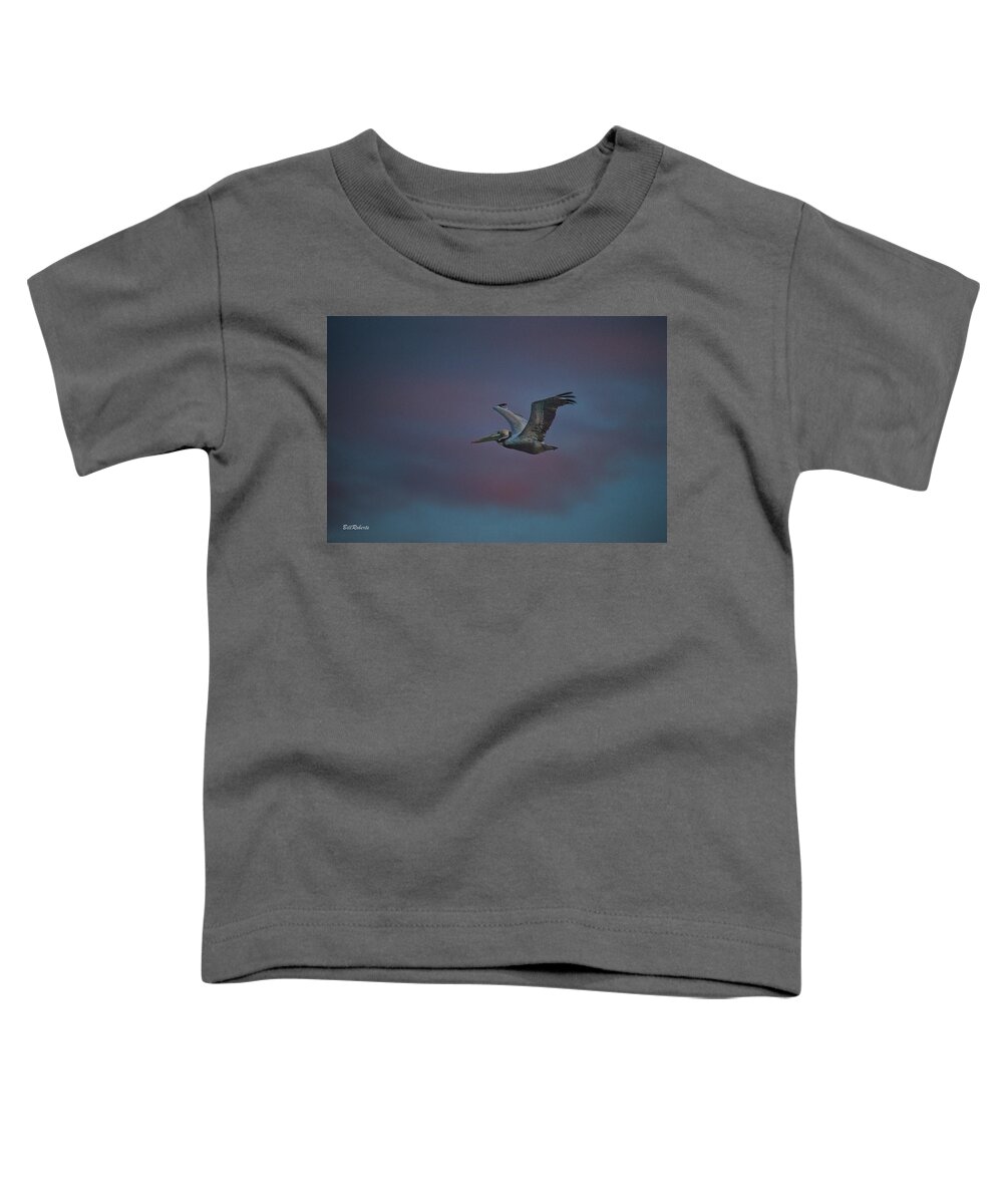 Pelican Toddler T-Shirt featuring the photograph Pelican On the Wing by Bill Roberts