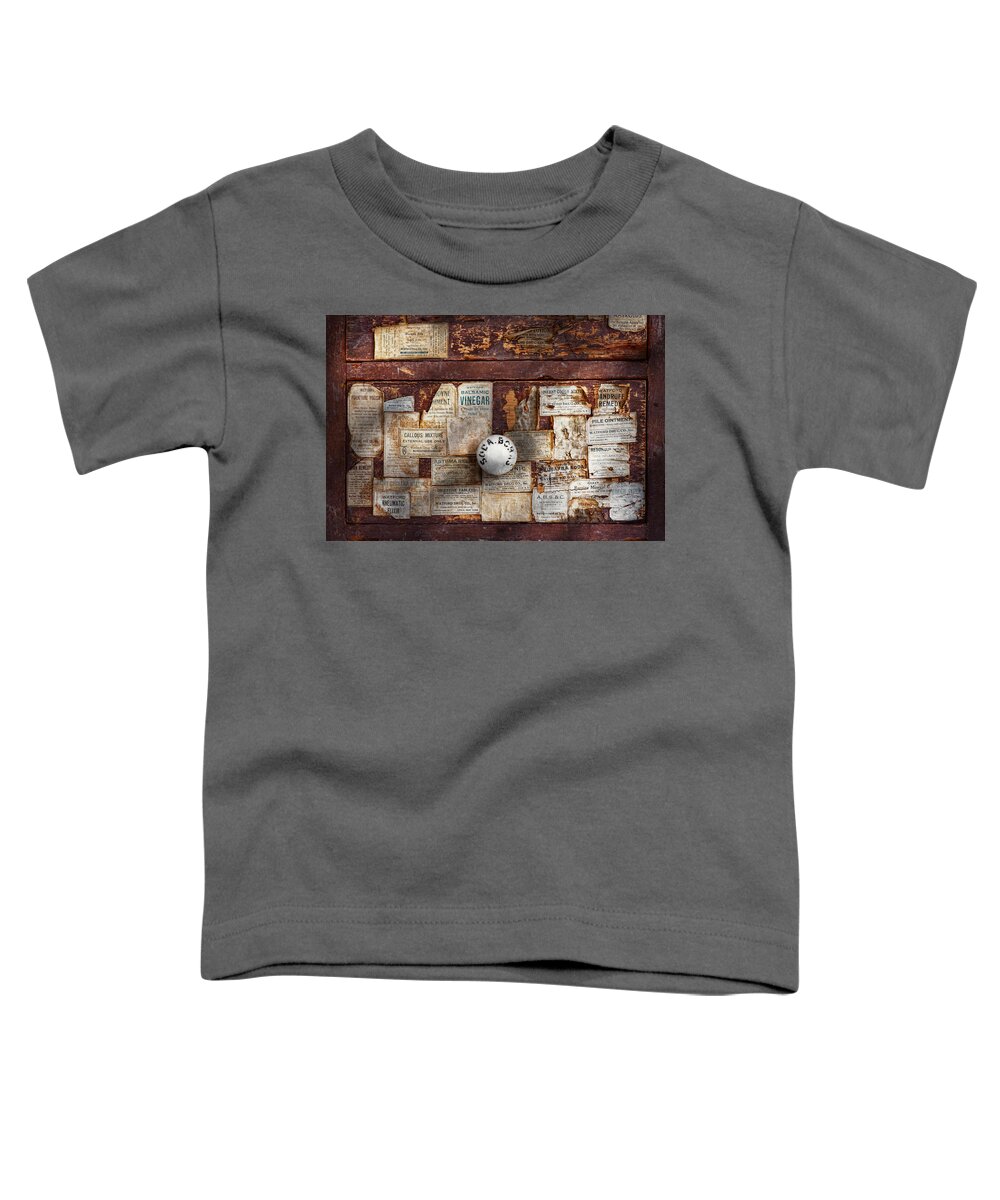 Savad Toddler T-Shirt featuring the photograph Pharmacy - Signs of the time by Mike Savad