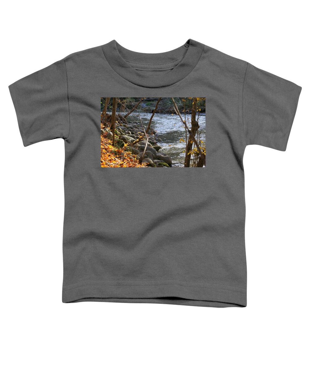 Wisconsin Toddler T-Shirt featuring the photograph Pikes Creek In Autumn by Kay Novy