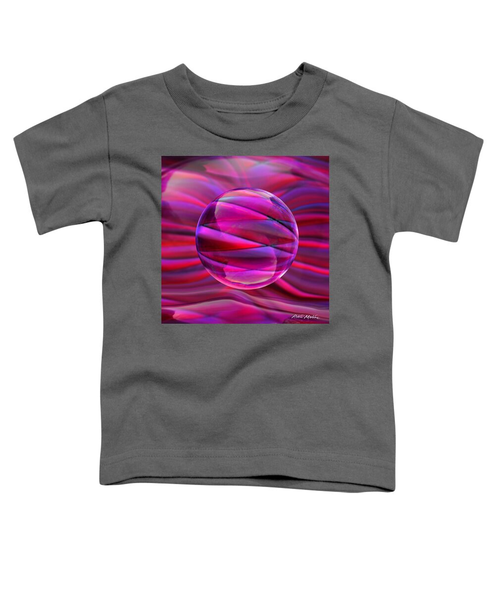 Pink Toddler T-Shirt featuring the digital art Pinking Sphere by Robin Moline