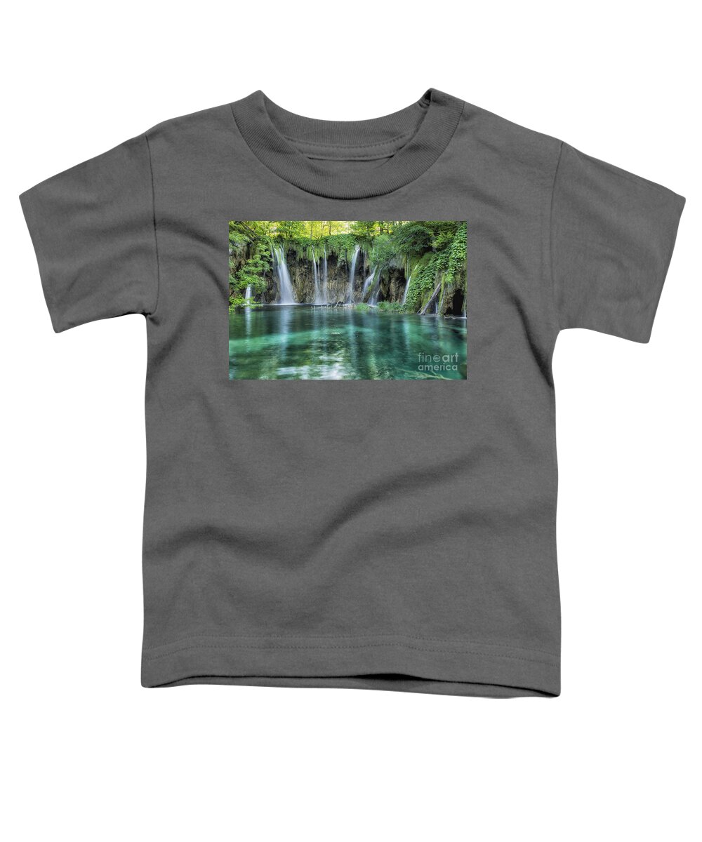 Croatia Toddler T-Shirt featuring the photograph Plitvice Falls by Timothy Hacker