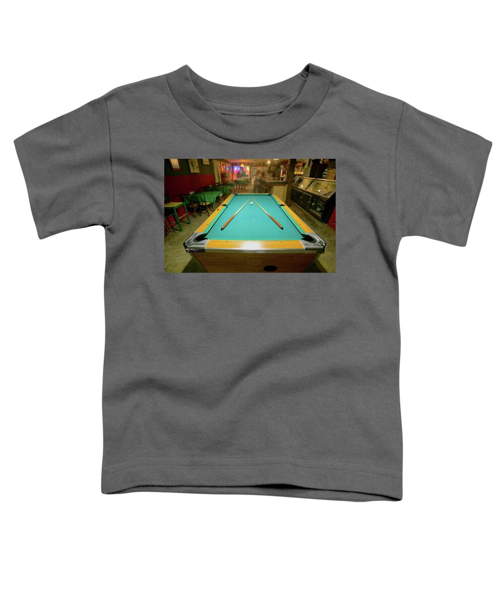 Photography Toddler T-Shirt featuring the photograph Pool Table Lit By Electric Lights by Panoramic Images