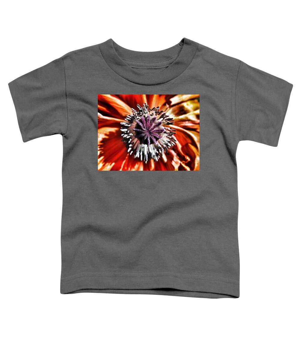 Poppy Toddler T-Shirt featuring the photograph Poppy - Macro Fine Art Photography by Marianna Mills
