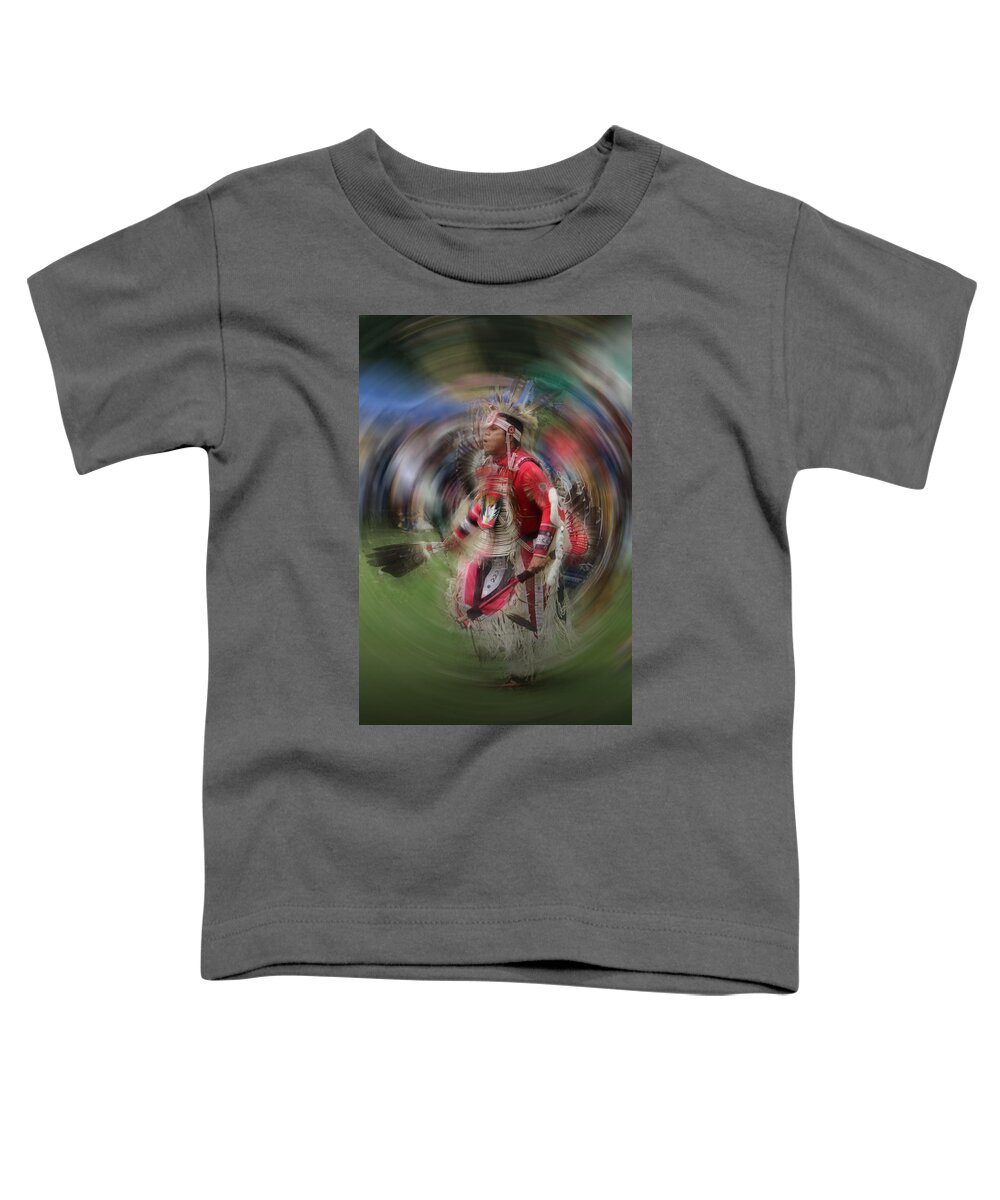 Indian Toddler T-Shirt featuring the photograph Pow Wow Indian Dancer No. 0169 by Randall Nyhof