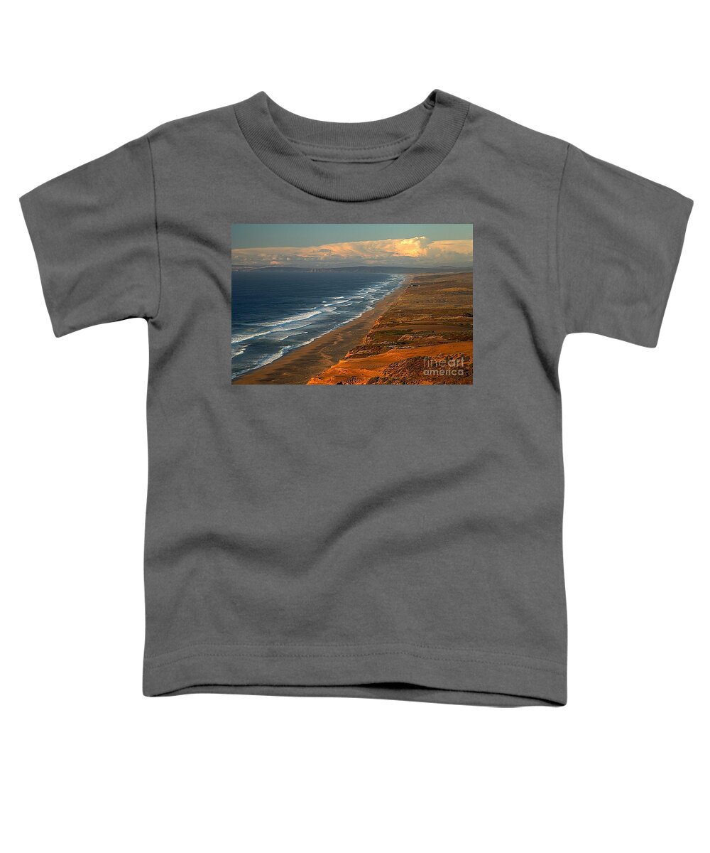 Pt Reyes South Beach Toddler T-Shirt featuring the photograph Pt Reyes Golden Cliffs by Adam Jewell