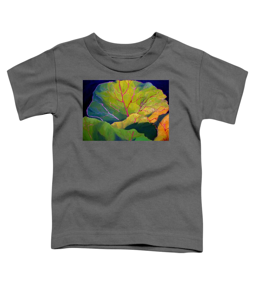 Vegetables Toddler T-Shirt featuring the painting Purple Cabbage at Sunrise by Maria Hunt