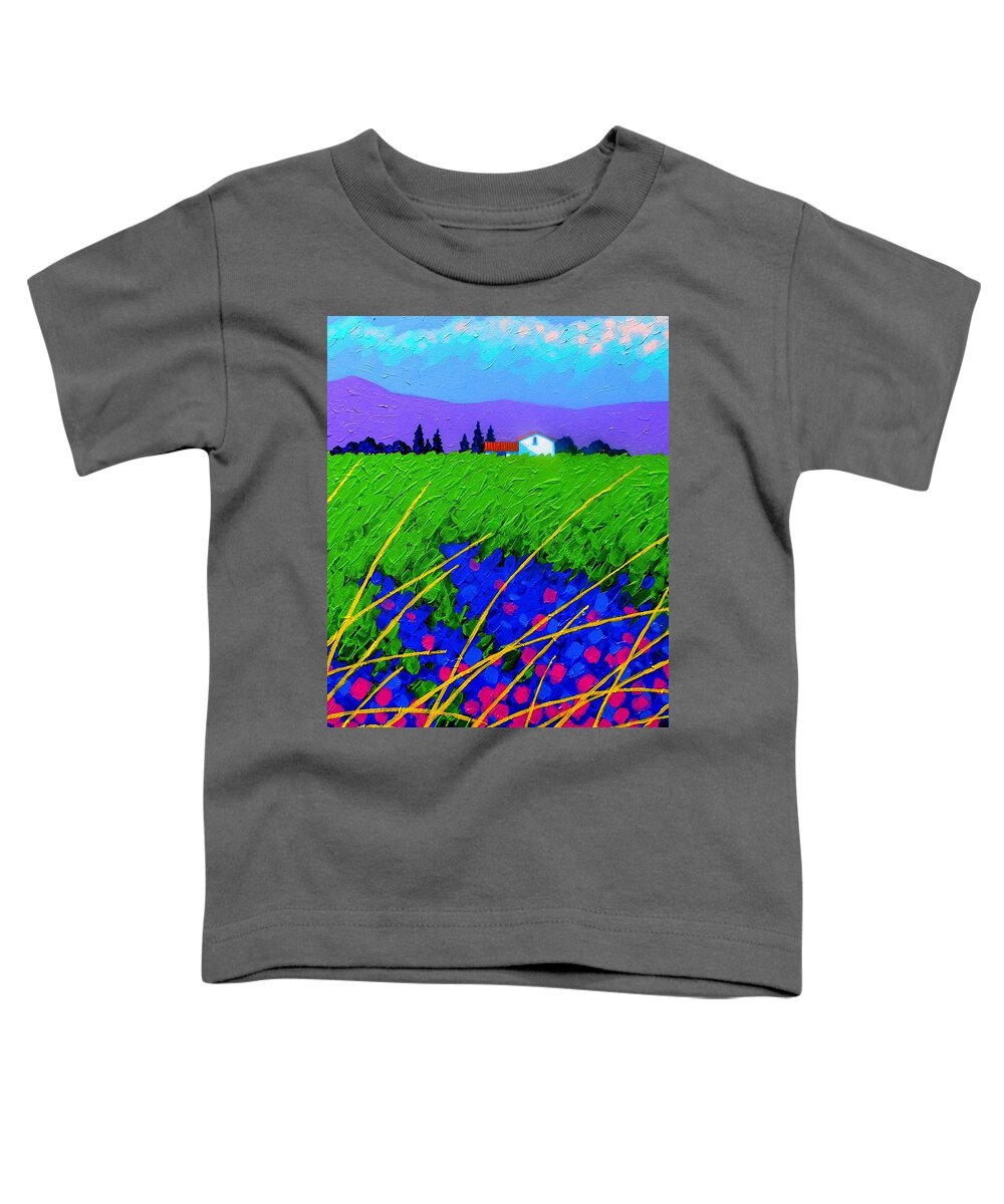 Cottage Toddler T-Shirt featuring the painting Purple Hills by John Nolan