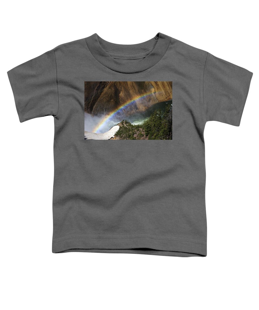 530451 Toddler T-Shirt featuring the photograph Rainbow At Lower Falls In Grand Canyon by Duncan Usher