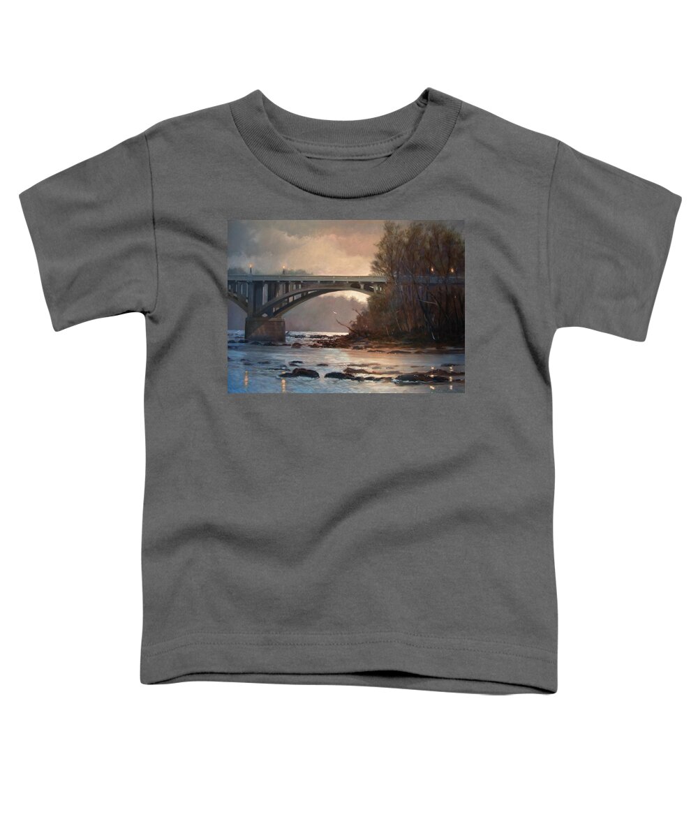 River Toddler T-Shirt featuring the painting Rainy River by Blue Sky