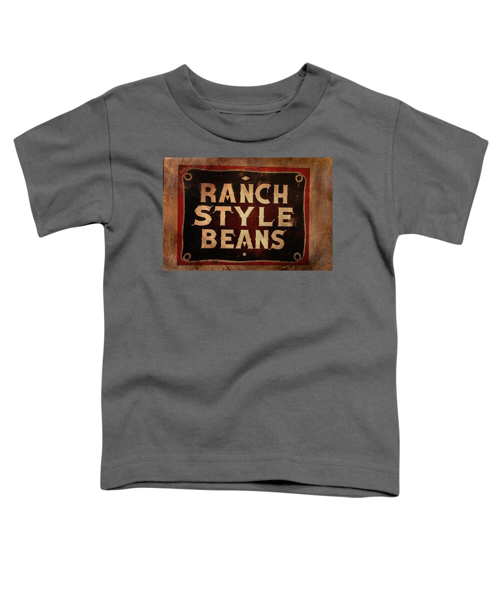 Tin Advertisement Toddler T-Shirt featuring the photograph Ranch Style Beans by Toni Hopper