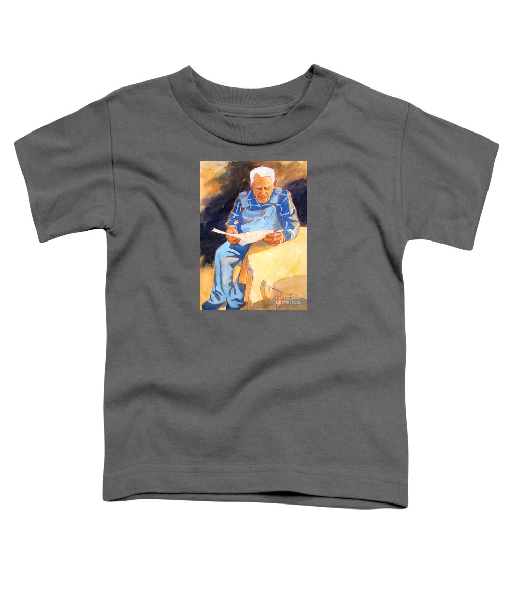 Paintings Toddler T-Shirt featuring the painting Reading Time by Kathy Braud