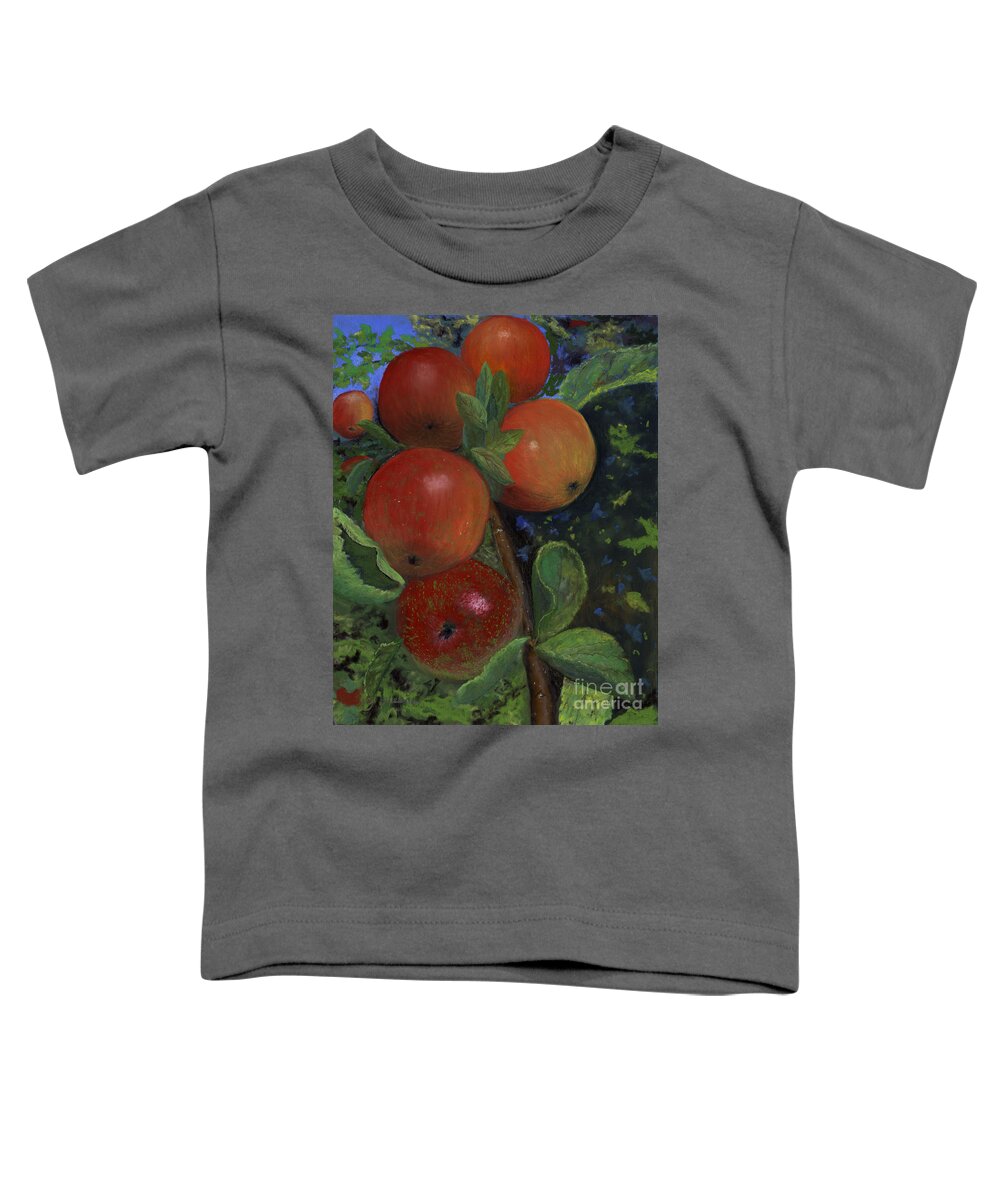 Apples Toddler T-Shirt featuring the painting Ready to Pick by Ginny Neece