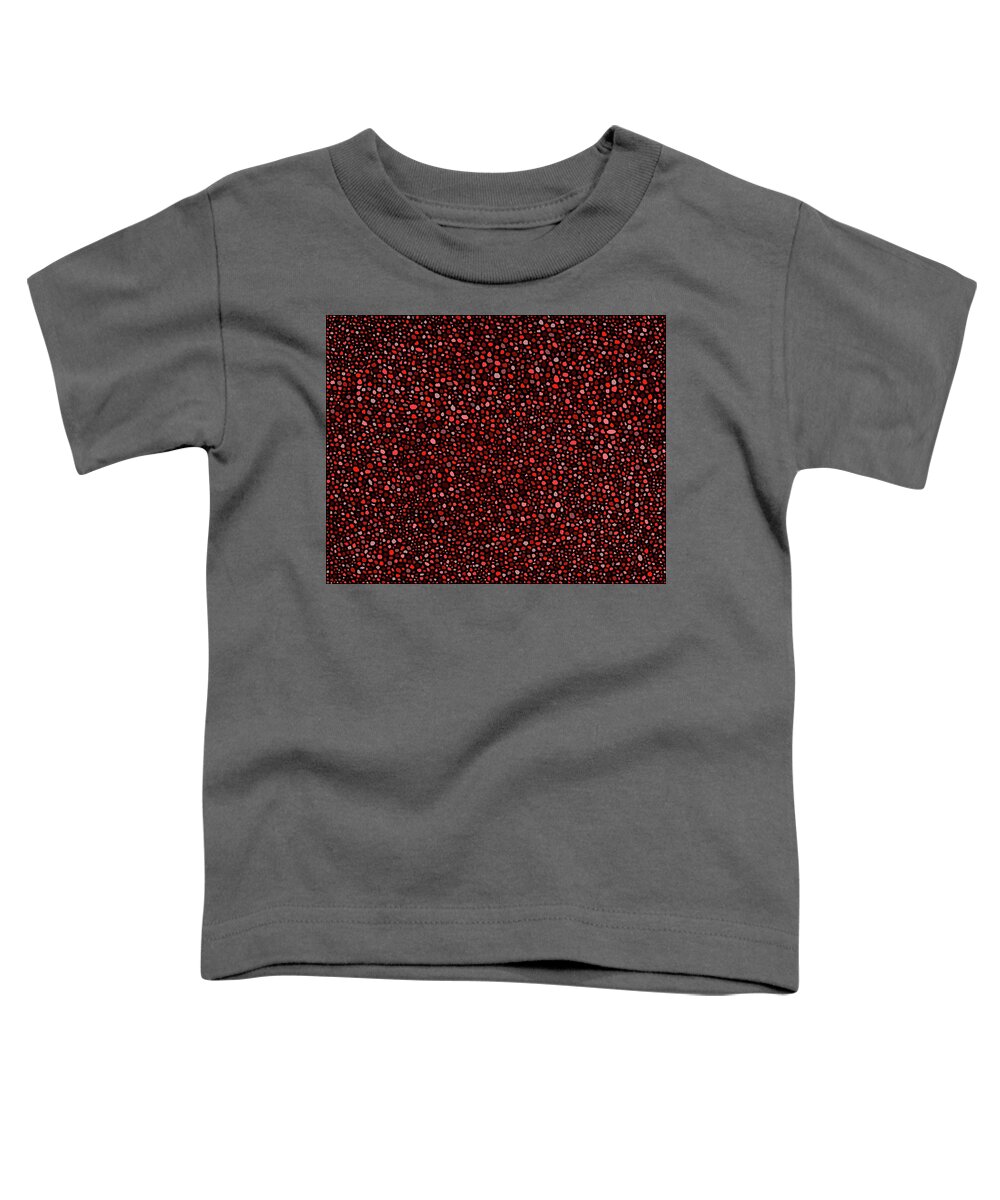Red Toddler T-Shirt featuring the digital art Red and Black Circles by Janice Dunbar
