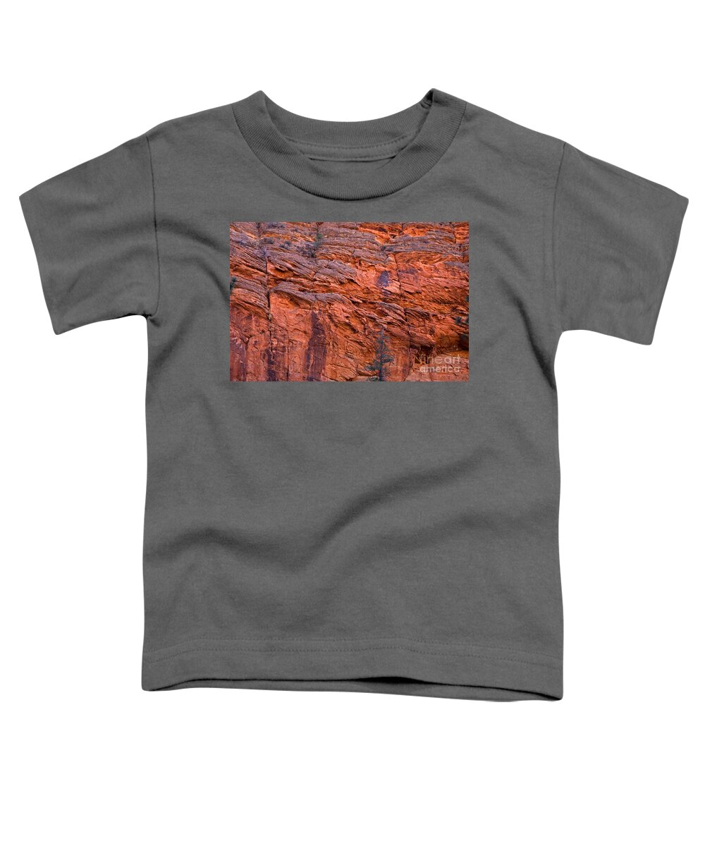Autumn Toddler T-Shirt featuring the photograph Red Cliff by Fred Stearns