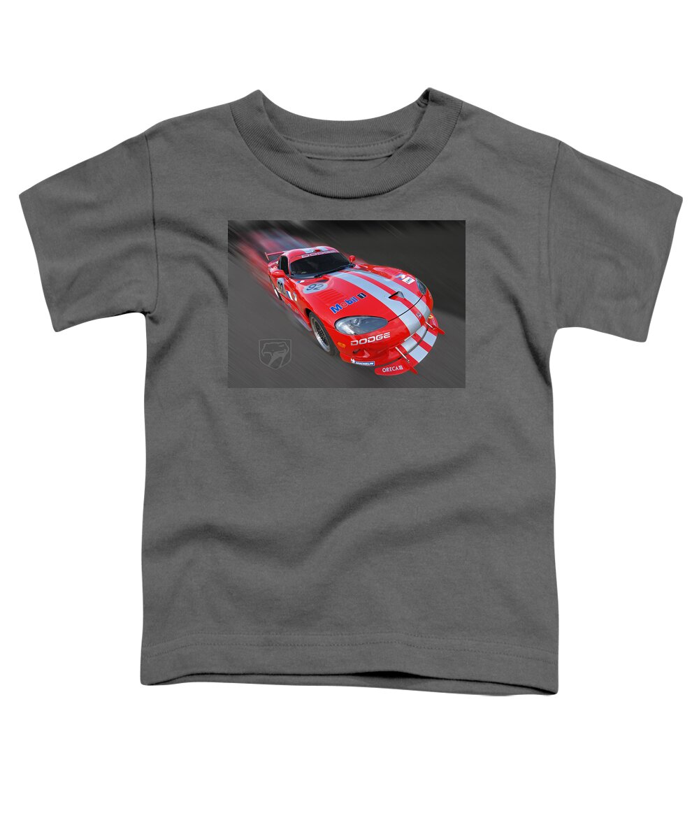 Dodge Viper Toddler T-Shirt featuring the photograph Red Dodge Viper by Gill Billington