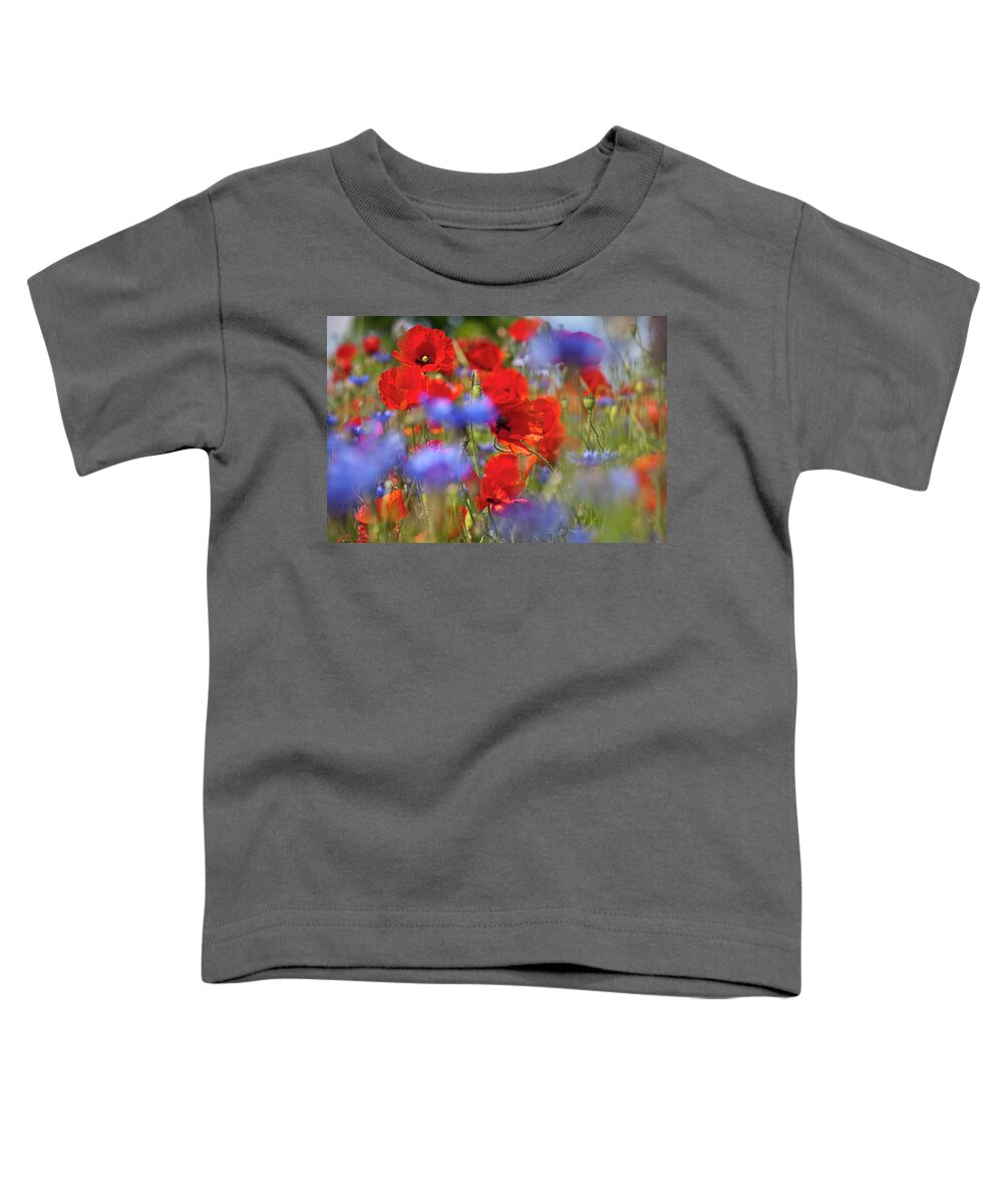 Poppy Toddler T-Shirt featuring the photograph Red Poppies in the Maedow by Heiko Koehrer-Wagner