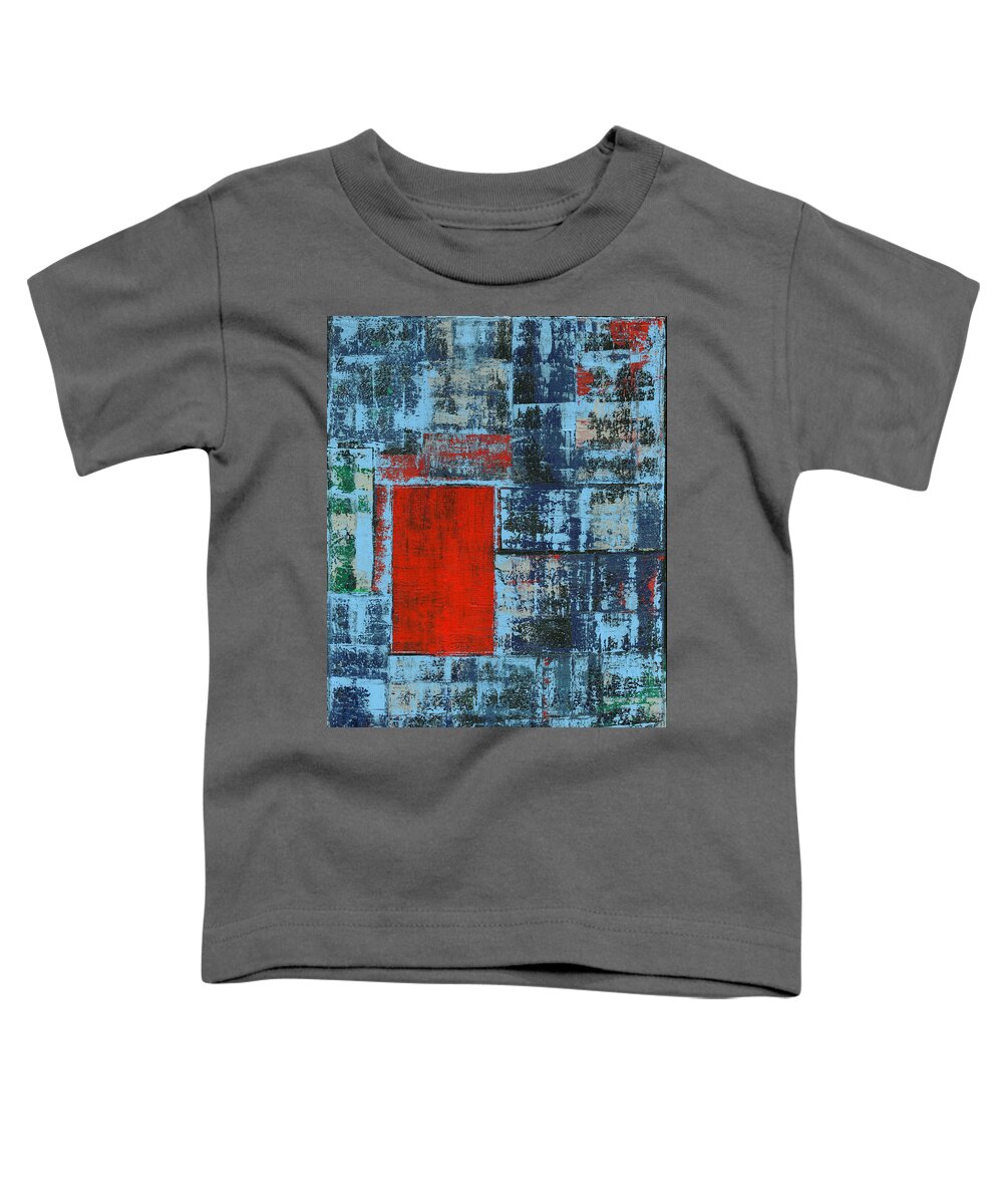 Abstract Toddler T-Shirt featuring the painting RedTangle by Artcetera By   LizMac