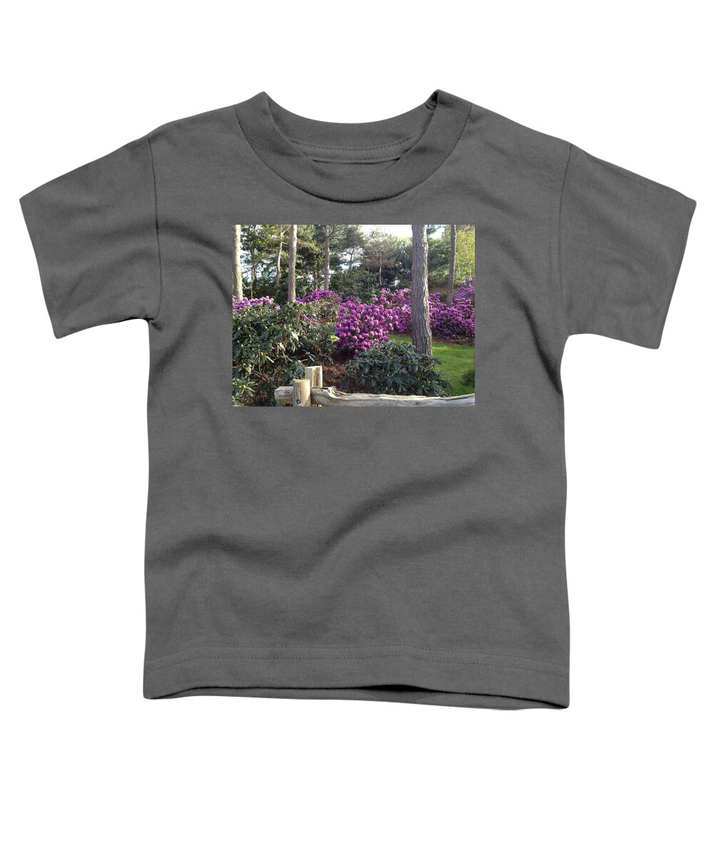 Purple Toddler T-Shirt featuring the photograph Rhododendron Garden by Pema Hou