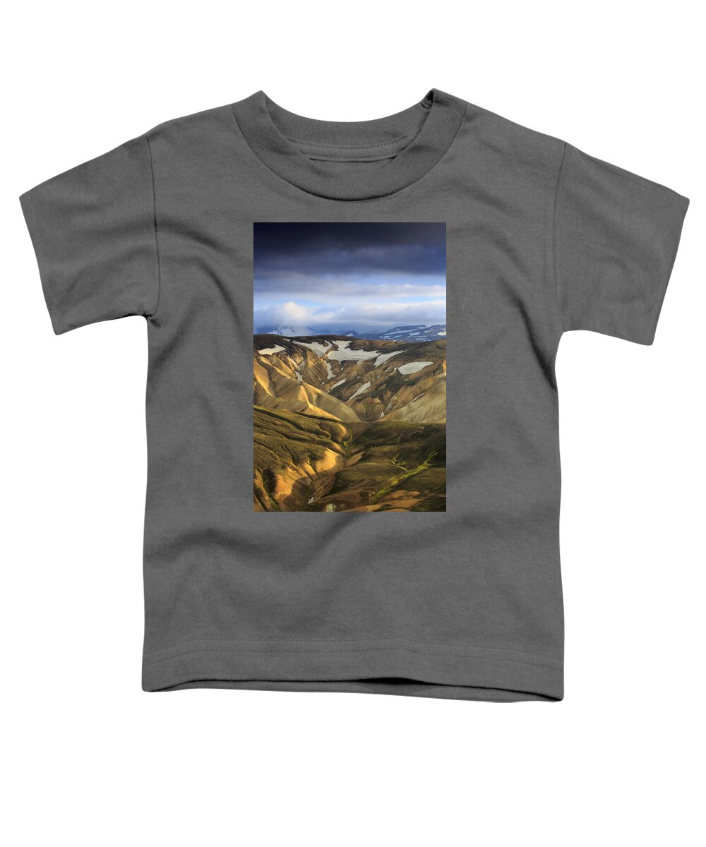 Nis Toddler T-Shirt featuring the photograph Rhyolite Mountains Landmannalaugar by Mart Smit