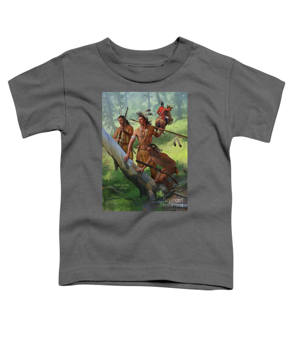  Indian Toddler T-Shirt featuring the painting Ride away by Robert Corsetti