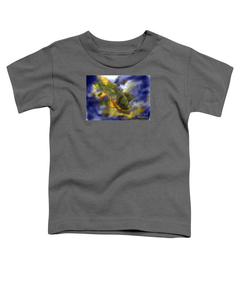 Fish Toddler T-Shirt featuring the pastel Rocky Mountain Trout by Jim Fronapfel
