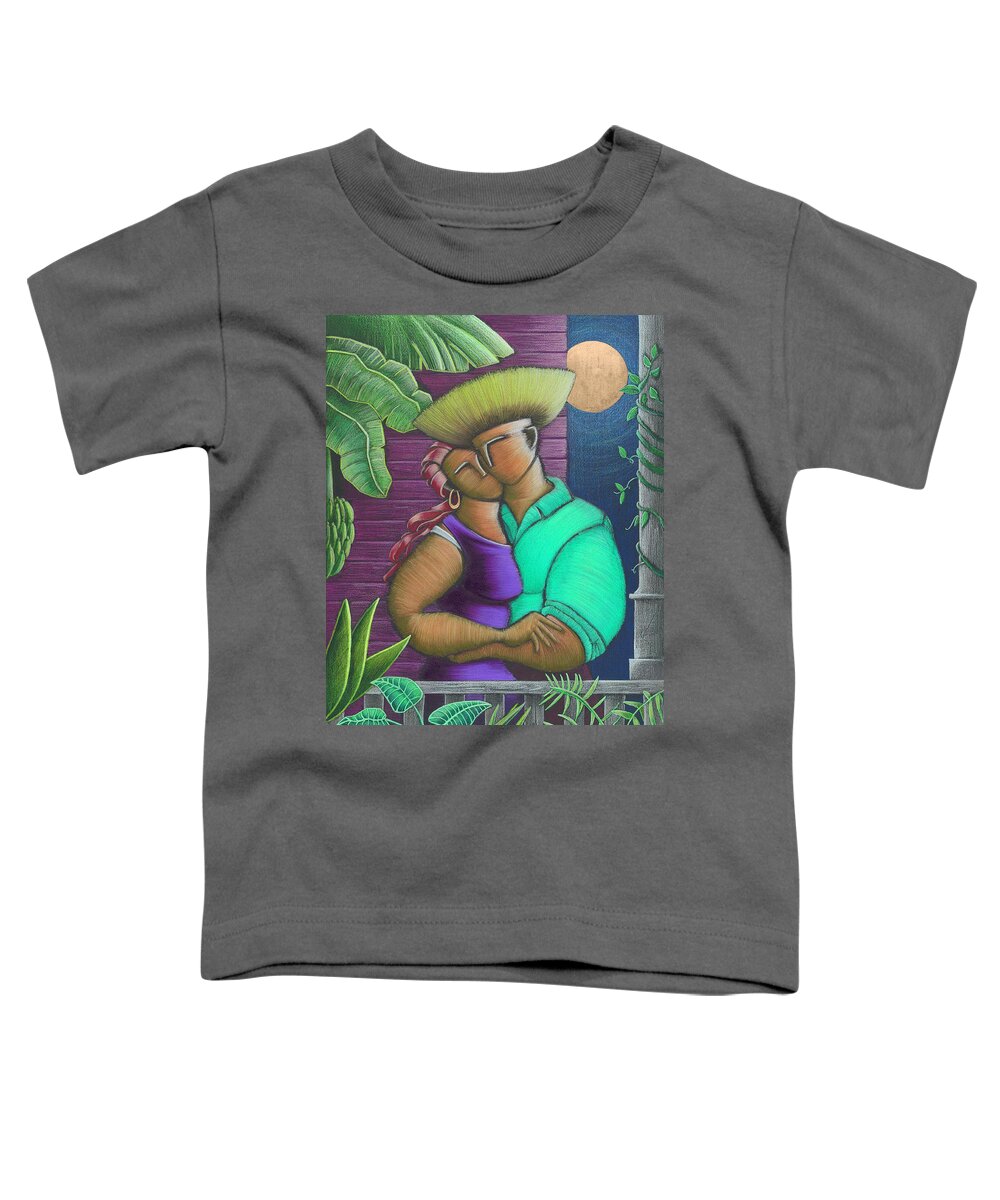 Puerto Rico Toddler T-Shirt featuring the painting Romance Jibaro by Oscar Ortiz