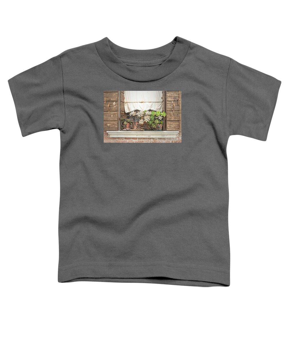 Italy Toddler T-Shirt featuring the photograph Rustic Murano Window by Prints of Italy