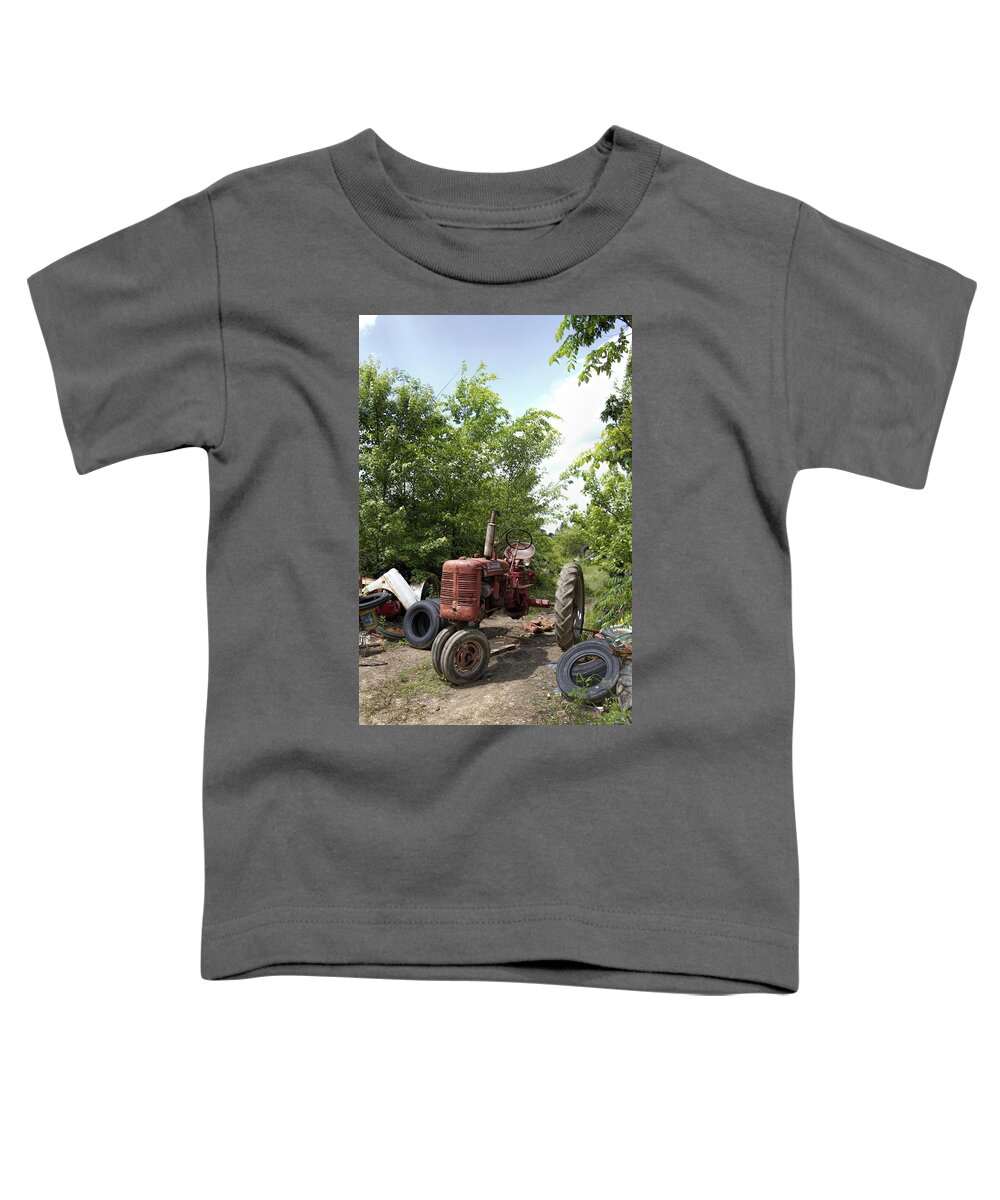 Tractors Toddler T-Shirt featuring the photograph Rusty Dusty Trusty Tractors by Kathy Clark