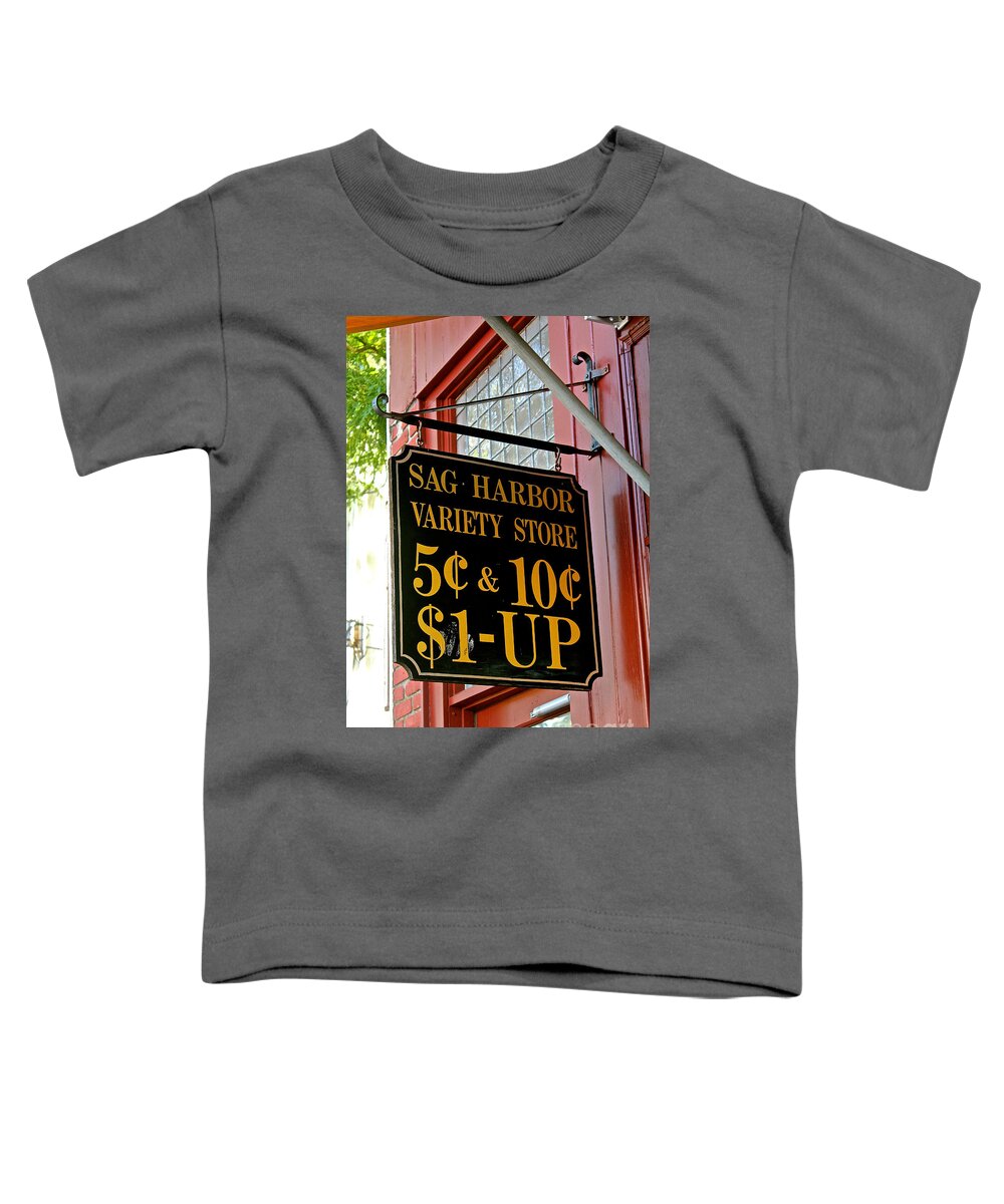 Sag Harbor Toddler T-Shirt featuring the photograph Sag Harbor Five and Dime by Christy Gendalia