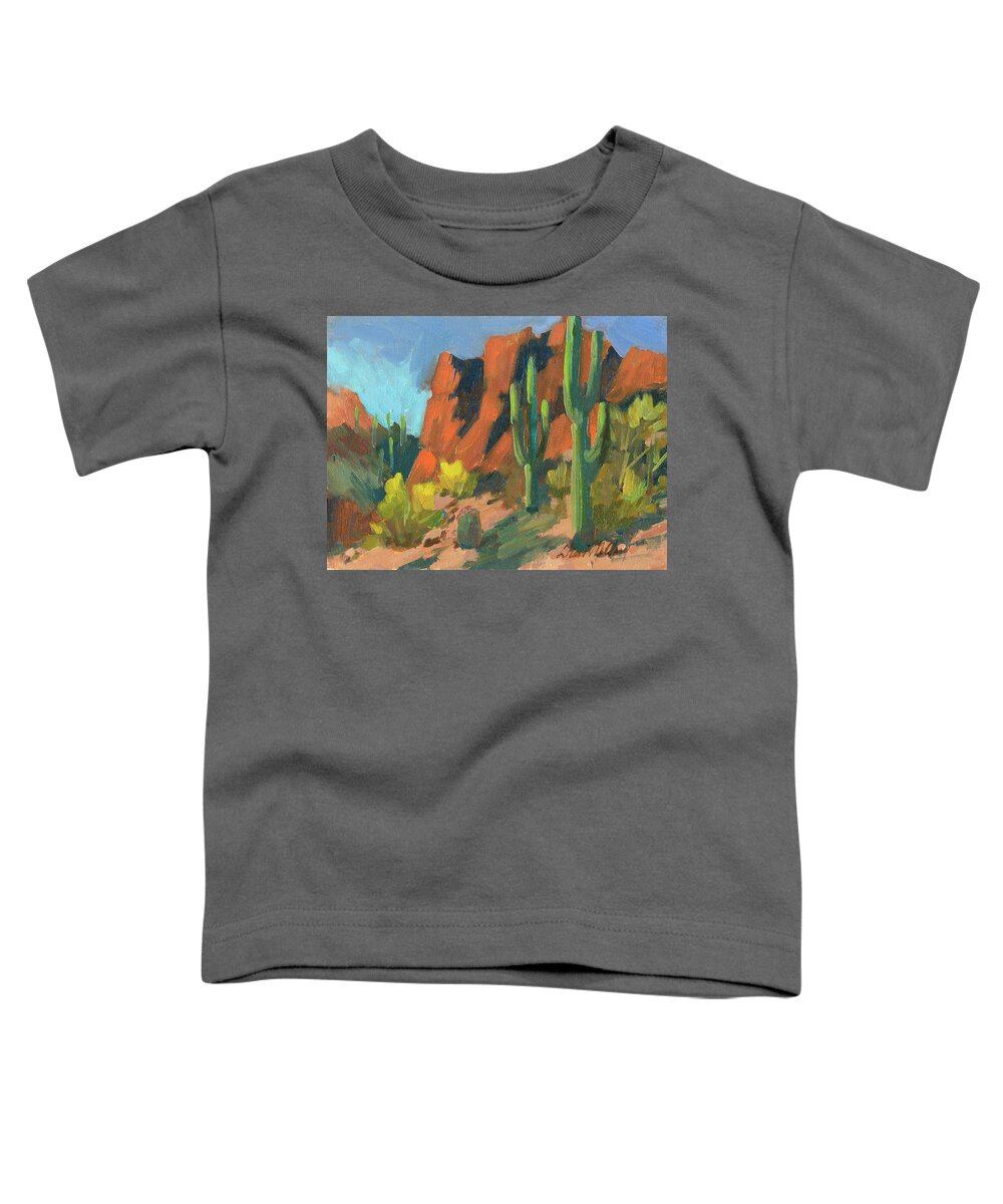 Saguaro Cactus Toddler T-Shirt featuring the painting Saguaro Cactus 1 by Diane McClary