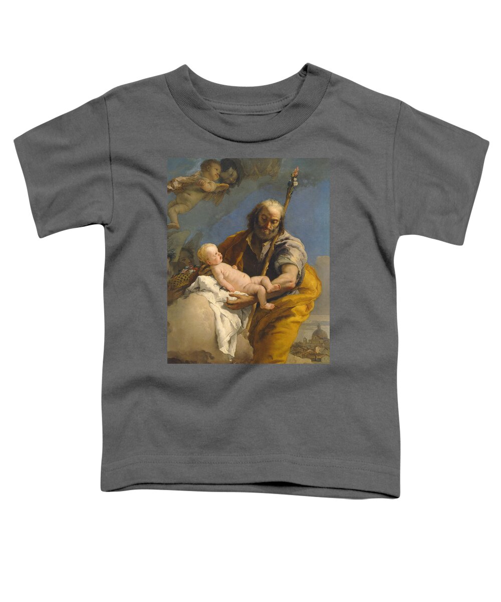 Saint Joseph And The Christ Child Toddler T-Shirt featuring the painting Saint Joseph and the Christ Child by Giovanni Battista Tiepolo