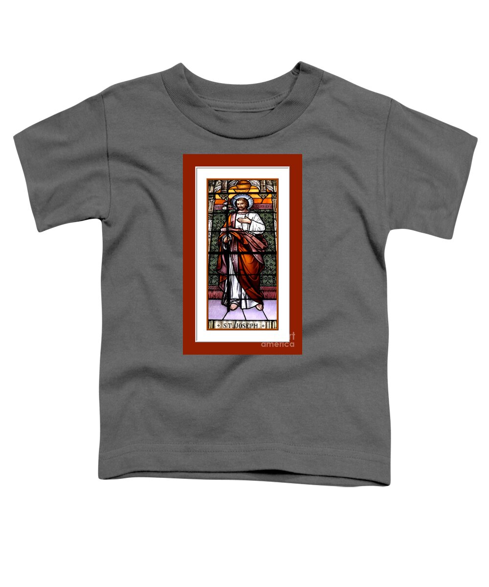 Saint Toddler T-Shirt featuring the photograph Saint Joseph Stained Glass Window by Rose Santuci-Sofranko