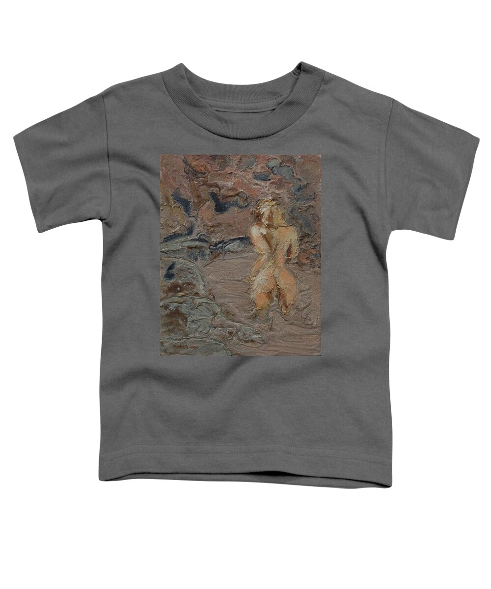 Naked Toddler T-Shirt featuring the painting Sandy pool. by Peregrine Roskilly