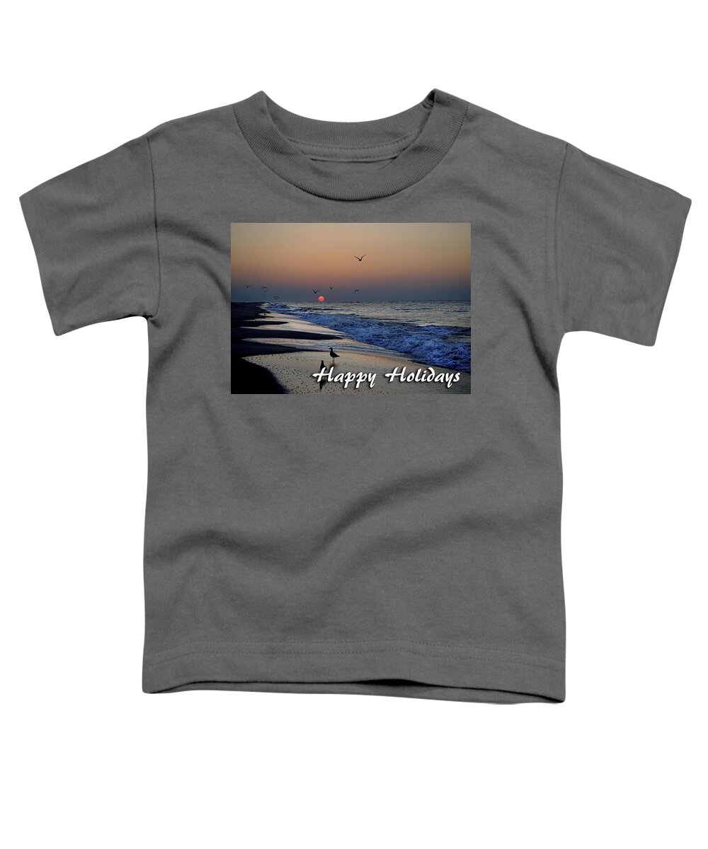 Christmas Toddler T-Shirt featuring the digital art Seagull Sunrise by Michael Thomas
