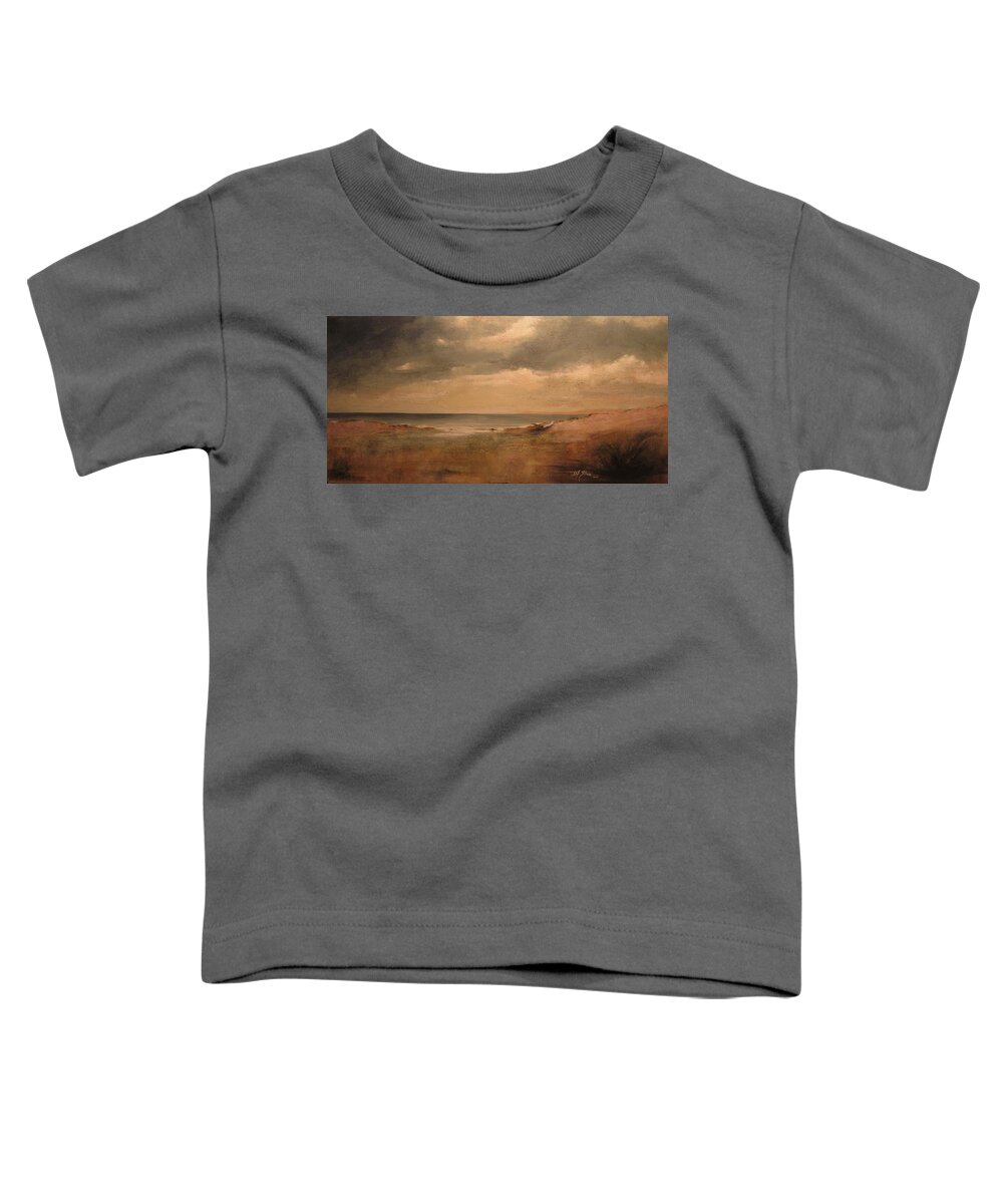 Diane Strain Toddler T-Shirt featuring the painting Seascape using Resin Sand by Diane Strain