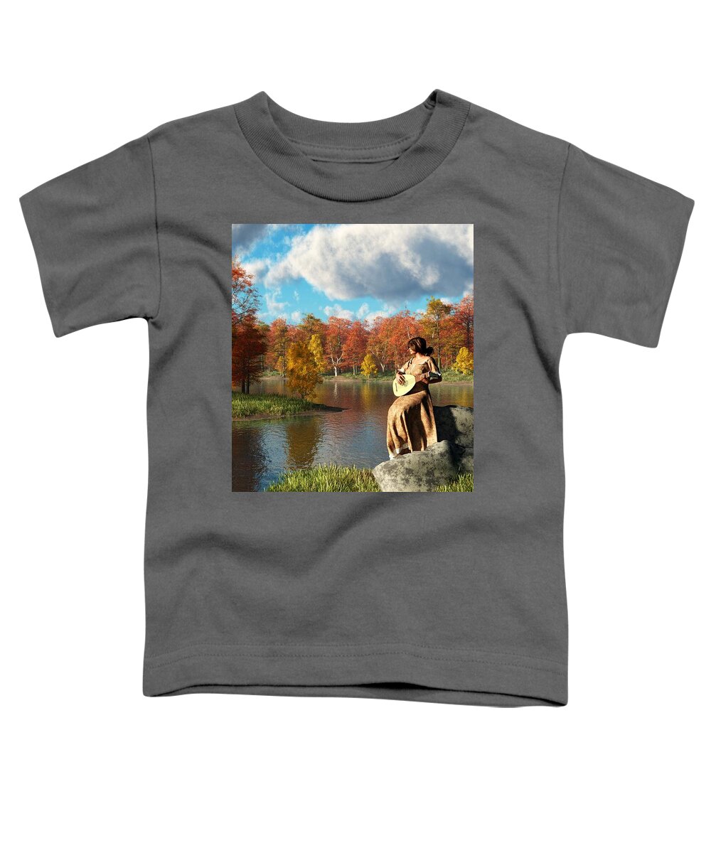 Serenading The Fall Toddler T-Shirt featuring the digital art Serenading The Fall by Daniel Eskridge