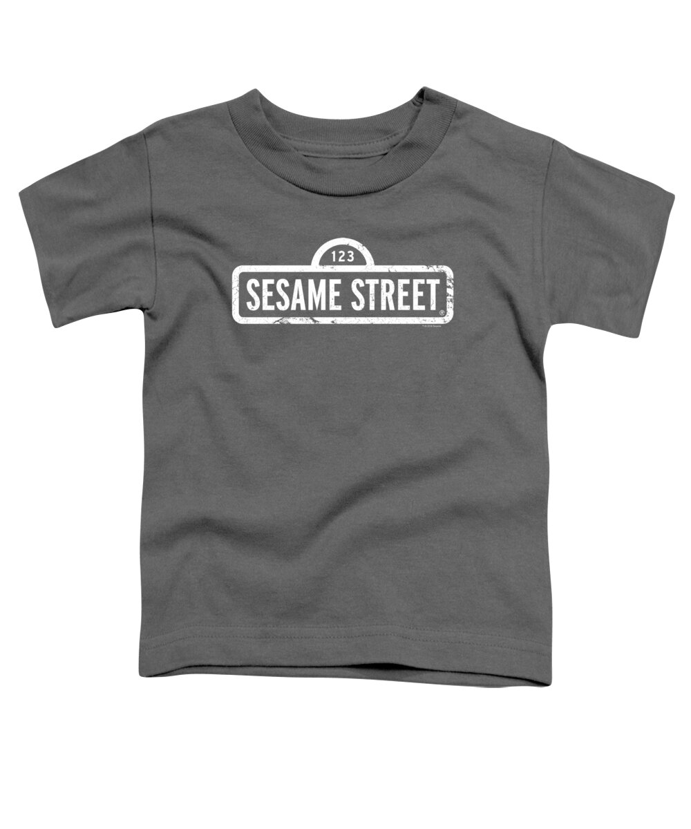  Toddler T-Shirt featuring the digital art Sesame Street - One Color Logo by Brand A