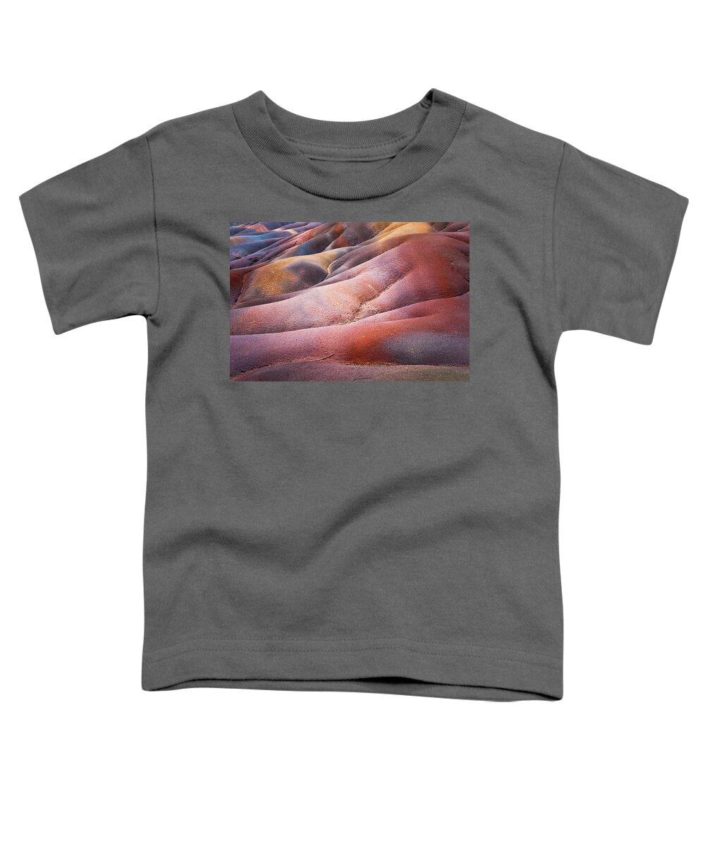 Mauritius Toddler T-Shirt featuring the photograph Seven Colored Earth in Chamarel 1. Series Earth Bodyscapes. Mauritius by Jenny Rainbow
