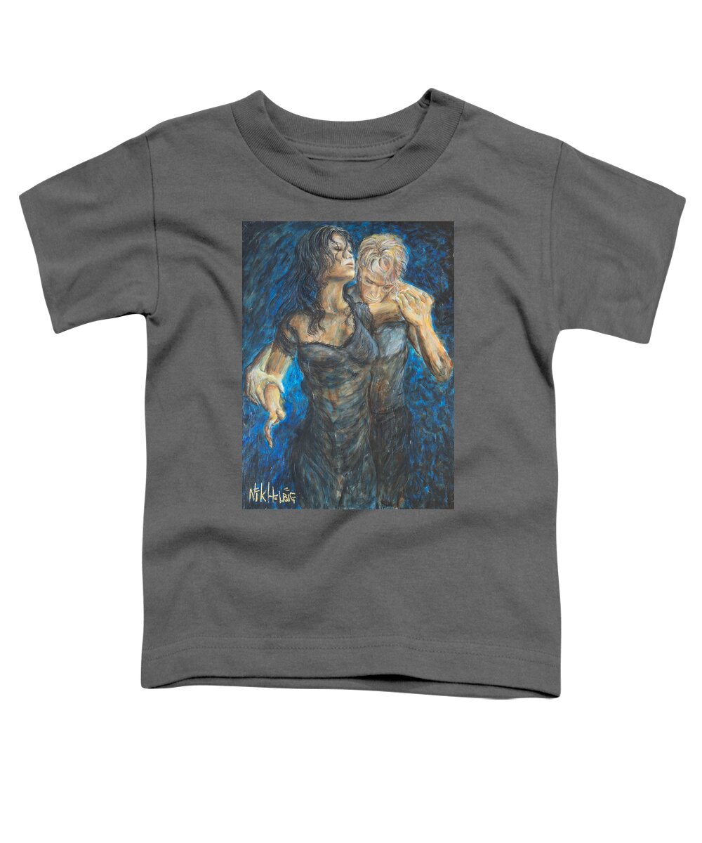 Tango Painting Toddler T-Shirt featuring the painting Slow Dancing 1 by Nik Helbig