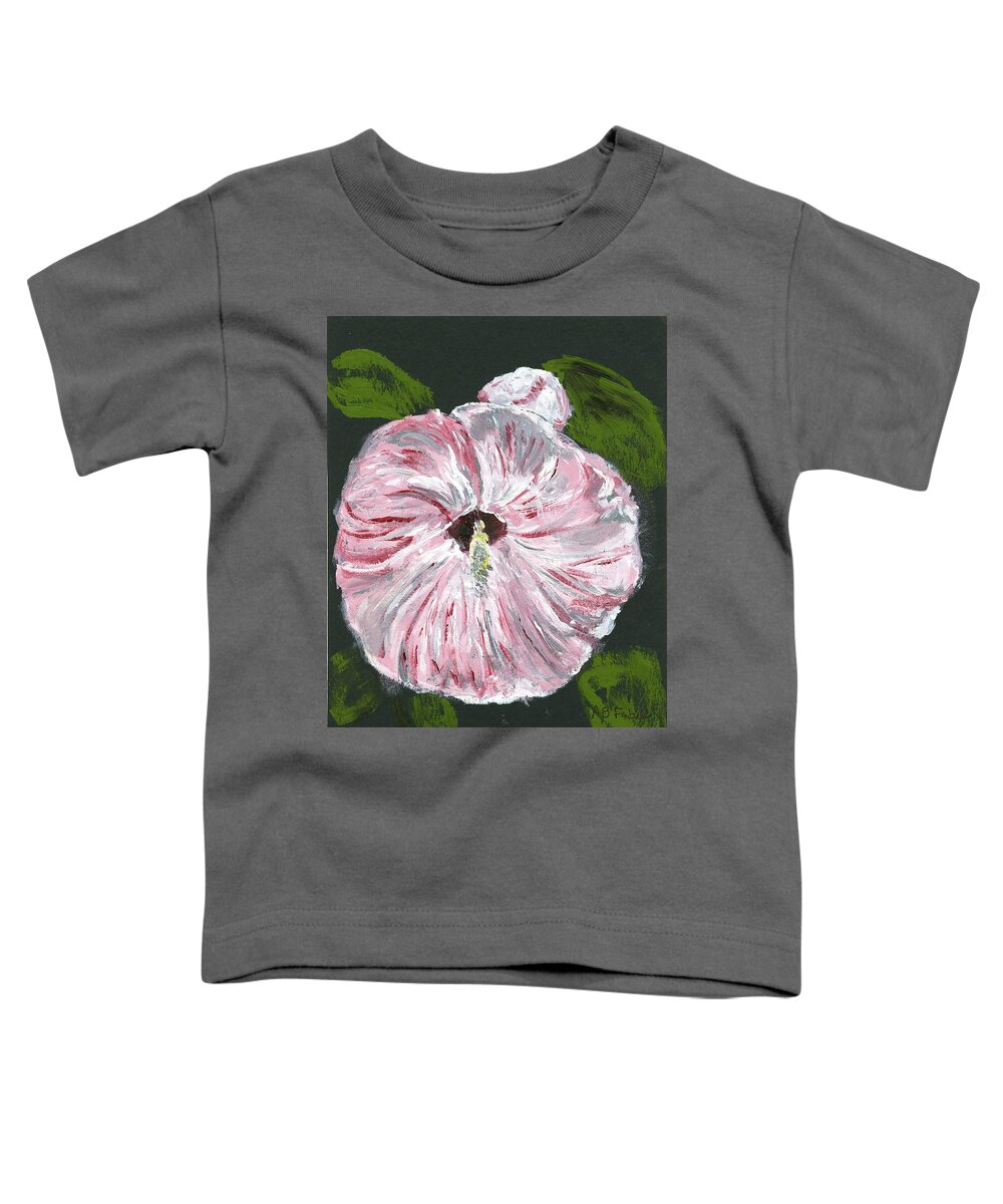 Hibiscus Toddler T-Shirt featuring the painting Son of a Flower by Alice Faber
