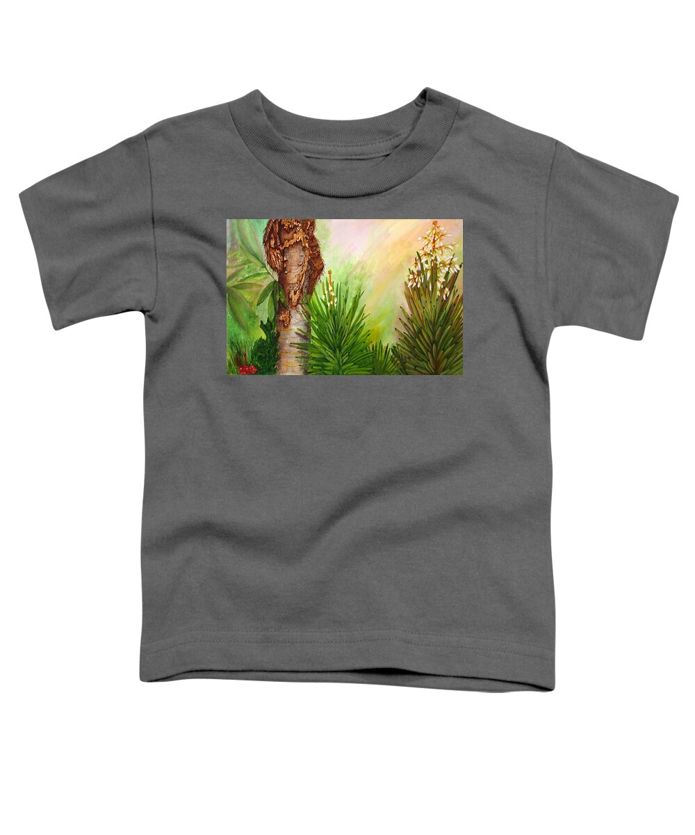 Painting Toddler T-Shirt featuring the painting Spanish Bayonets With Palm by Ashley Goforth