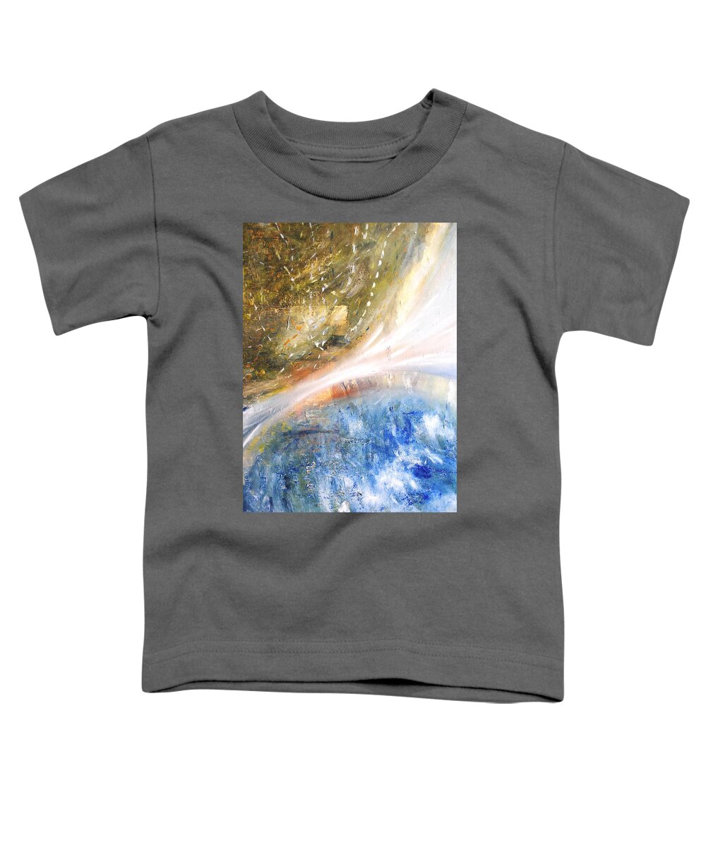 Spatial Toddler T-Shirt featuring the painting Spatial Connections by Evelina Popilian