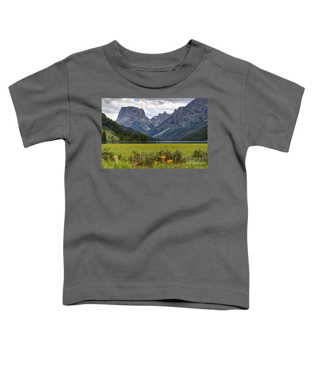 Wind River Range Toddler T-Shirt featuring the photograph Squaretop Mountain and Upper Green River Lake by Gary Whitton