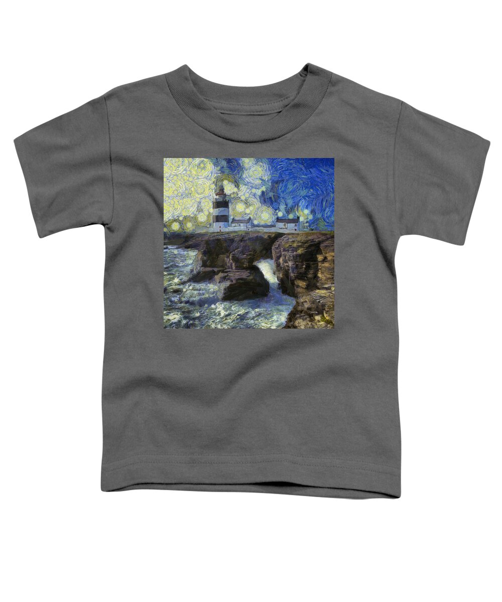 Hook Toddler T-Shirt featuring the photograph Starry Hook Head Lighthouse by Nigel R Bell