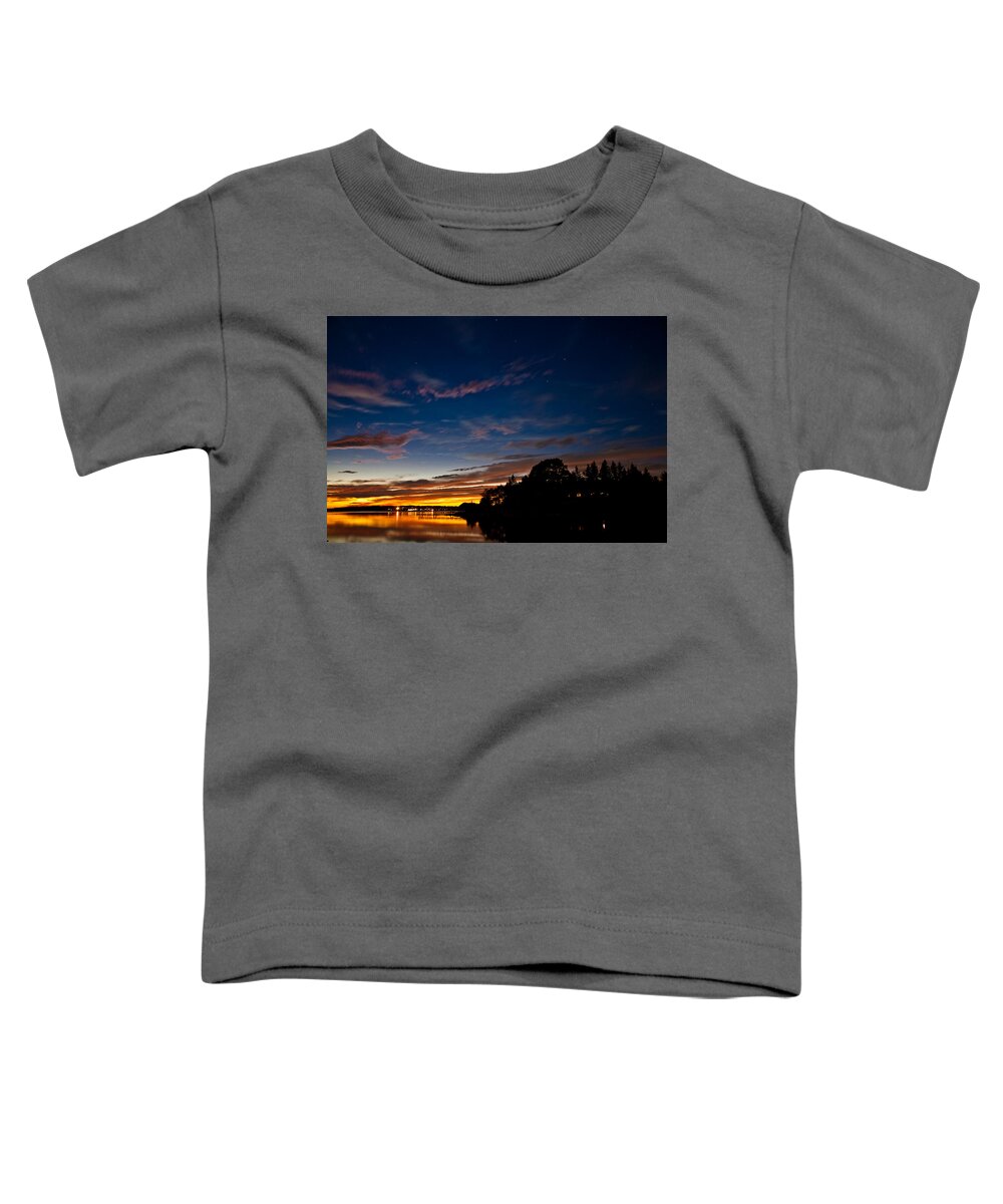 Sunset Toddler T-Shirt featuring the photograph Stars Over Castine by Greg DeBeck
